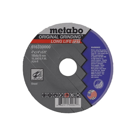 Metabo Grinding Wheel 4" x 1/4" x 5/8" - A24R Original LL 616330000